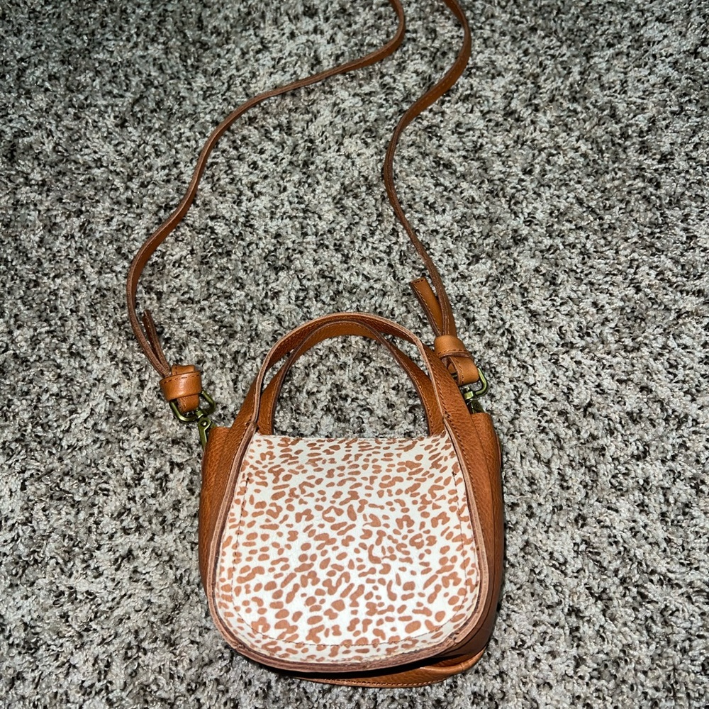 Madewell Tan and Cream Crossbody Bag